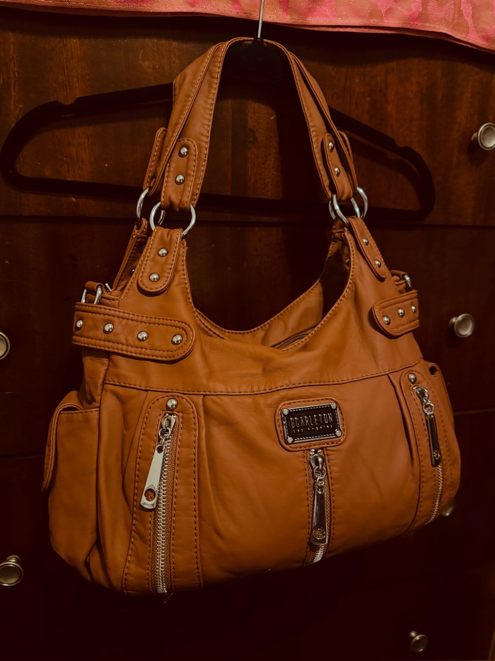 NWT! Scarleton Large Tan Hobo Satchel Handbag